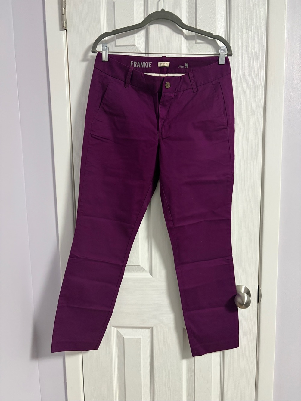 J. Crew Frankie Deep Purple Straight-Leg Pants